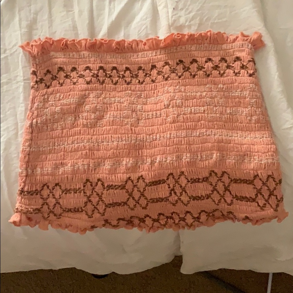 coral patterned crop top